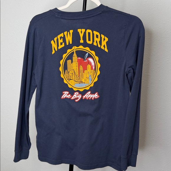 Abercrombie and Fitch Navy Blue NYC Kids Long Sleeve Shirt - Picture 4 of 7